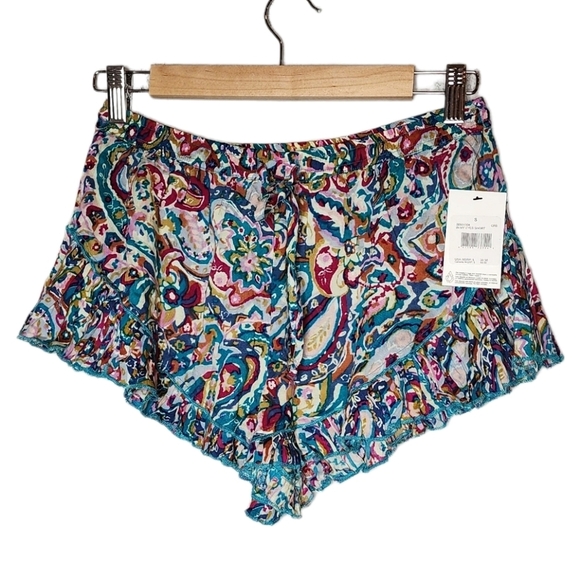 NWT Volcom Shorts Flowy Colorful Mulitcolored Size Small Stretch Waist Beachy - Picture 2 of 16